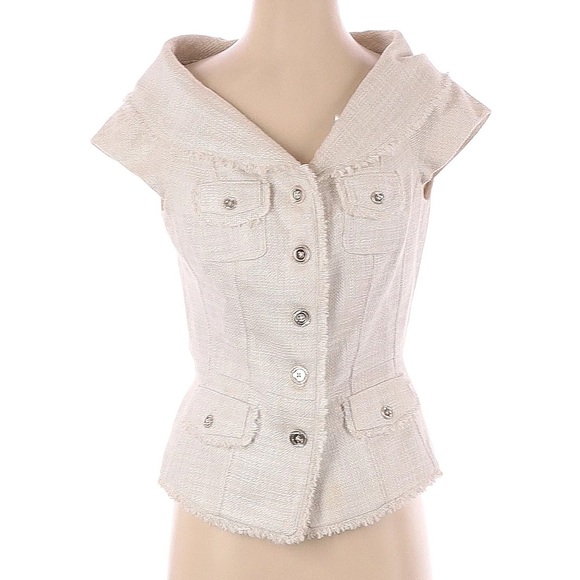 White House Black Market Cream Blazer Vest - Picture 1 of 5